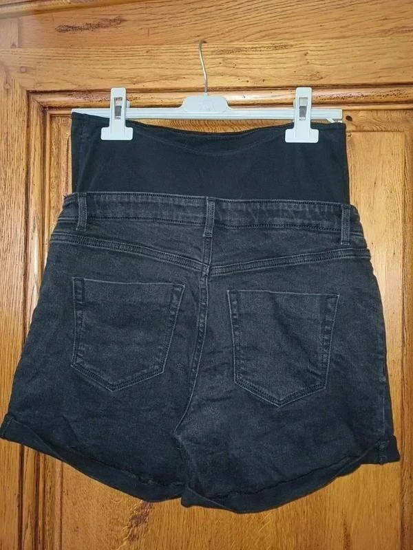 Short jeans preto tamanho 38 para mulher grávida em algodão e elastano novo – photo 4